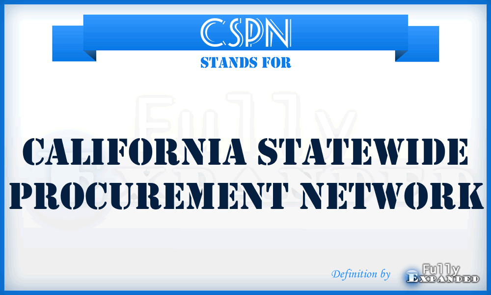 CSPN - California Statewide Procurement Network