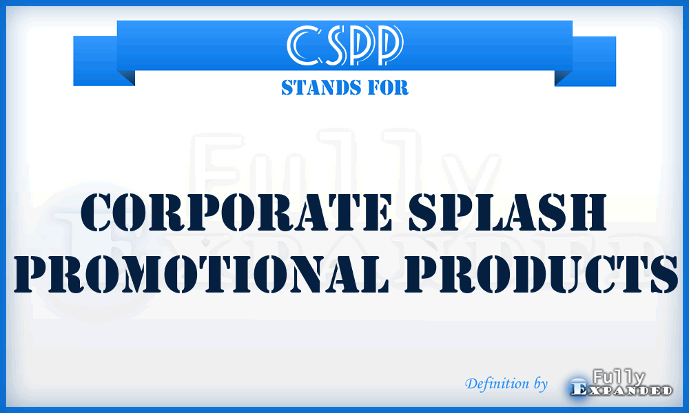 CSPP - Corporate Splash Promotional Products