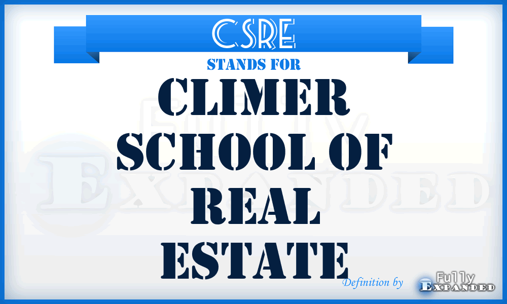 CSRE - Climer School of Real Estate