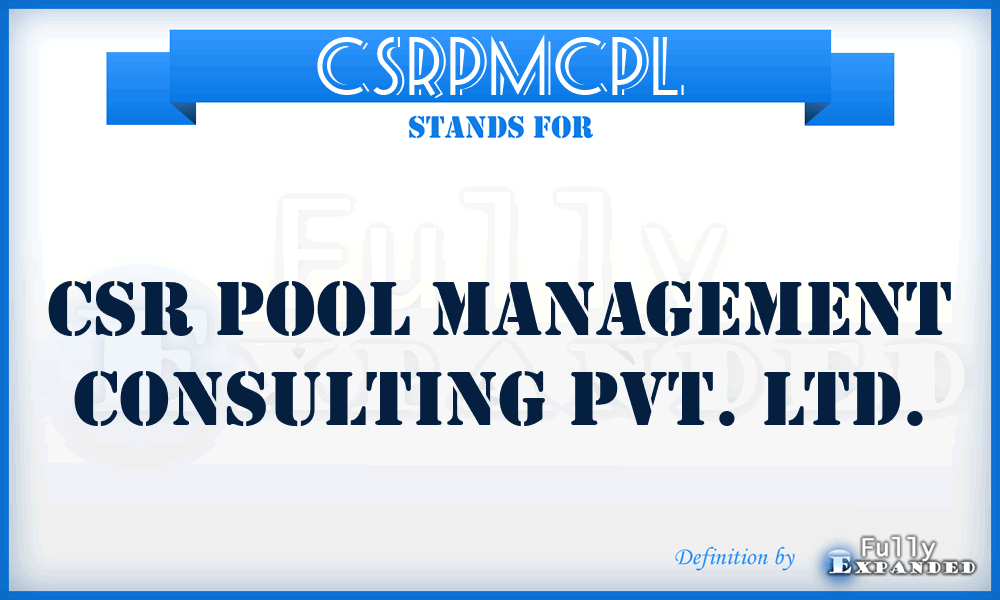 CSRPMCPL - CSR Pool Management Consulting Pvt. Ltd.