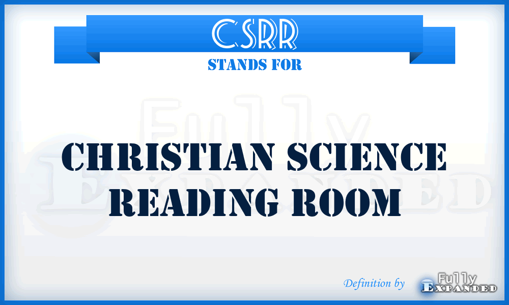 CSRR - Christian Science Reading Room