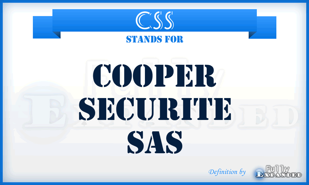 CSS - Cooper Securite Sas