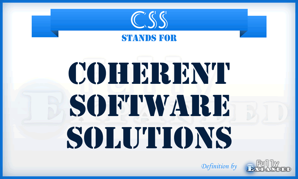 CSS - Coherent Software Solutions