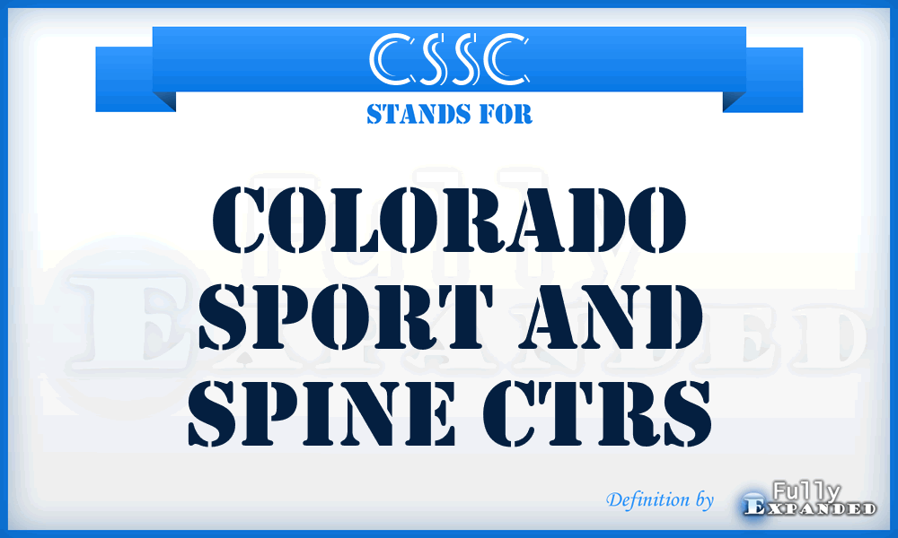 CSSC - Colorado Sport and Spine Ctrs