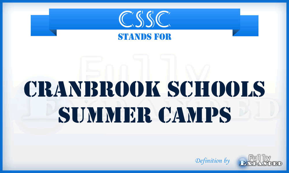 CSSC - Cranbrook Schools Summer Camps
