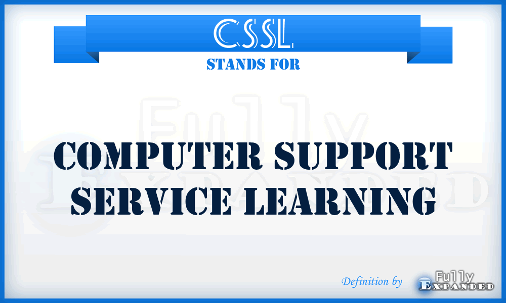 CSSL - Computer Support Service Learning