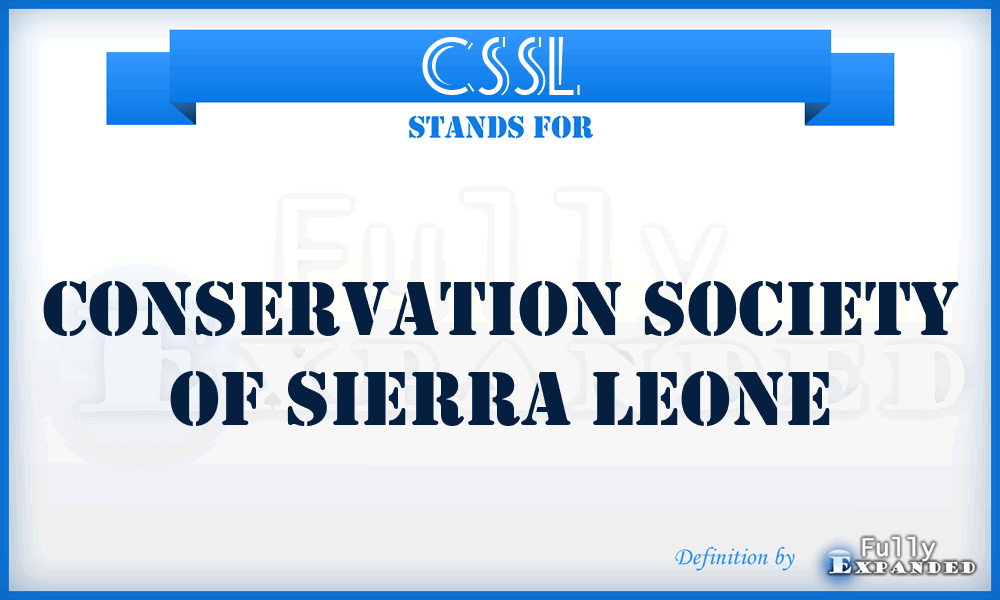 CSSL - Conservation Society of Sierra Leone