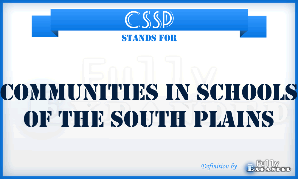 CSSP - Communities in Schools of the South Plains