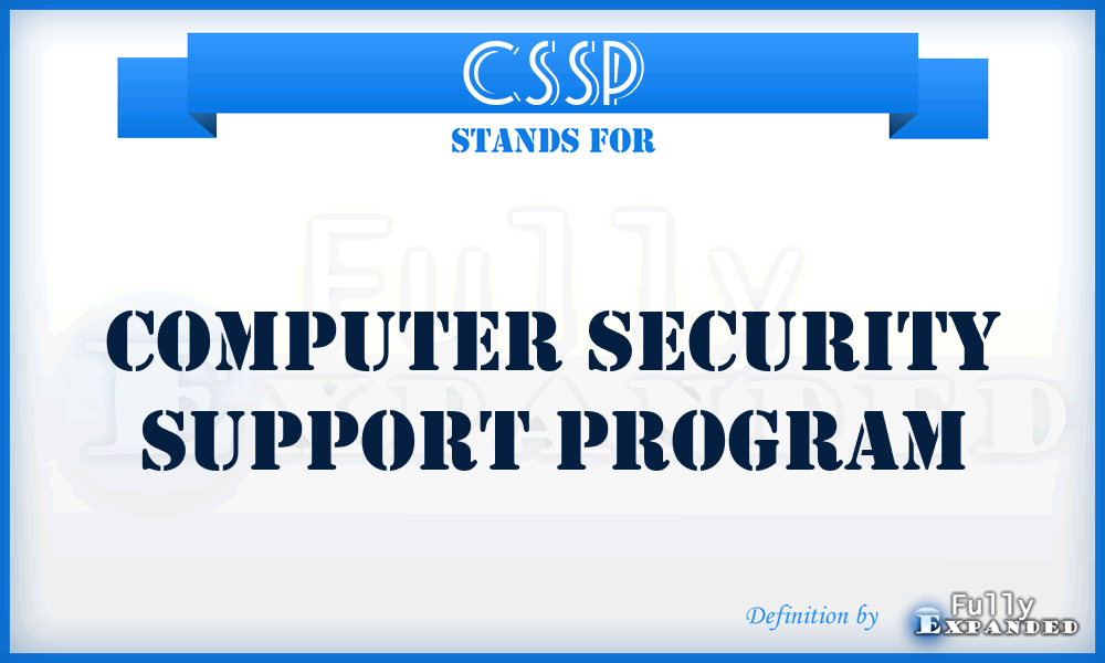 CSSP - computer security support program