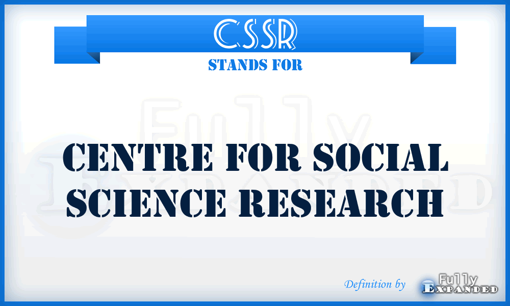 CSSR - Centre for Social Science Research