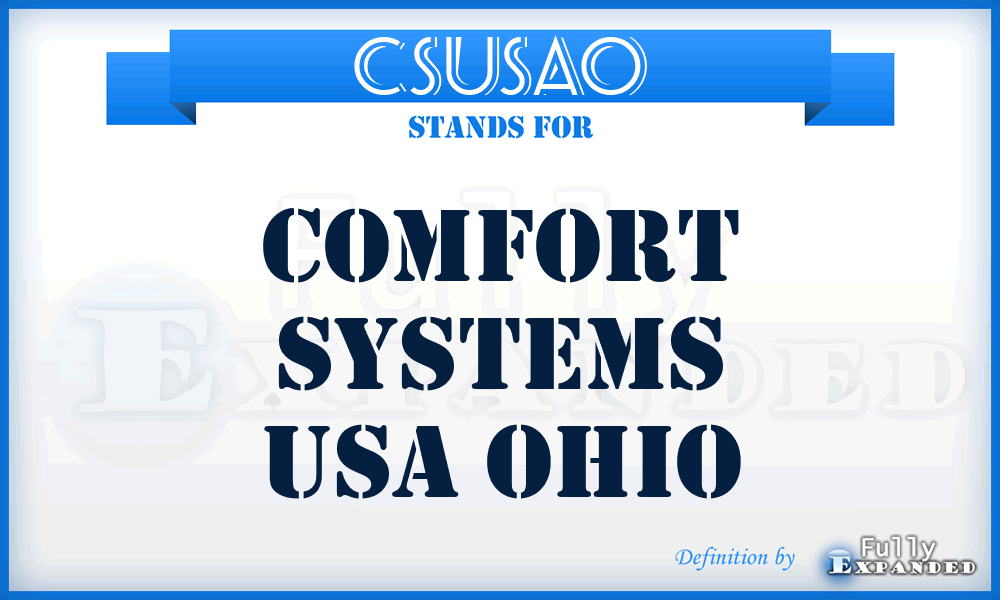 CSUSAO - Comfort Systems USA Ohio