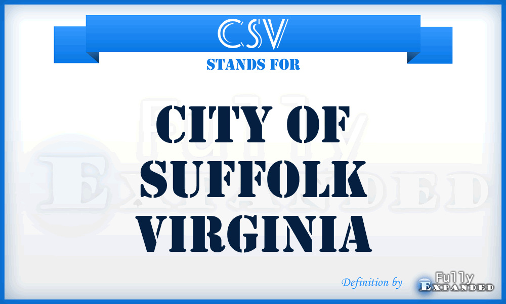 CSV - City of Suffolk Virginia