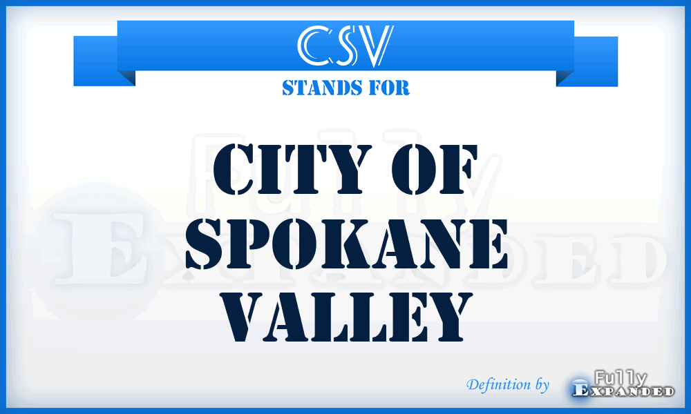 CSV - City of Spokane Valley