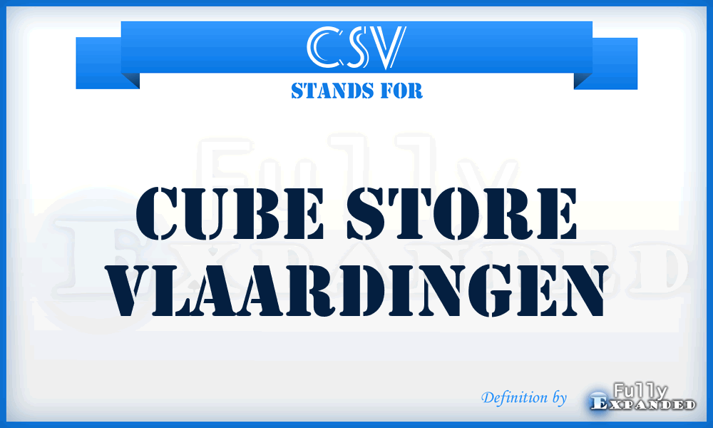 CSV - Cube Store Vlaardingen