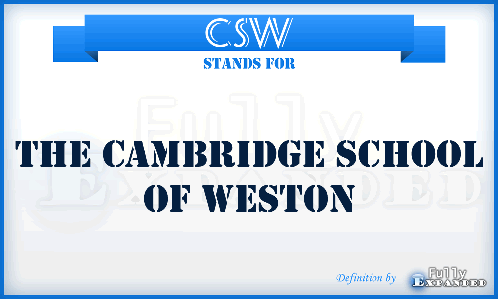 CSW - The Cambridge School of Weston