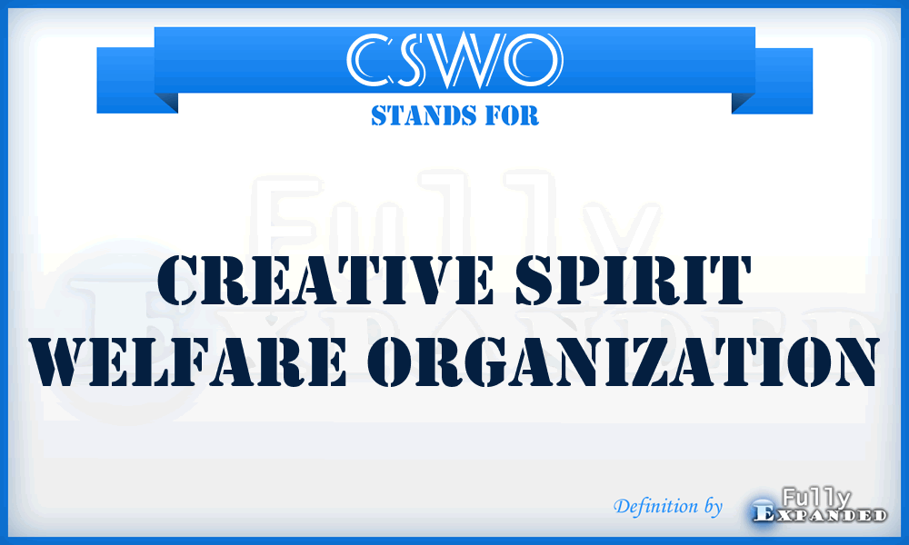 CSWO - Creative Spirit Welfare Organization