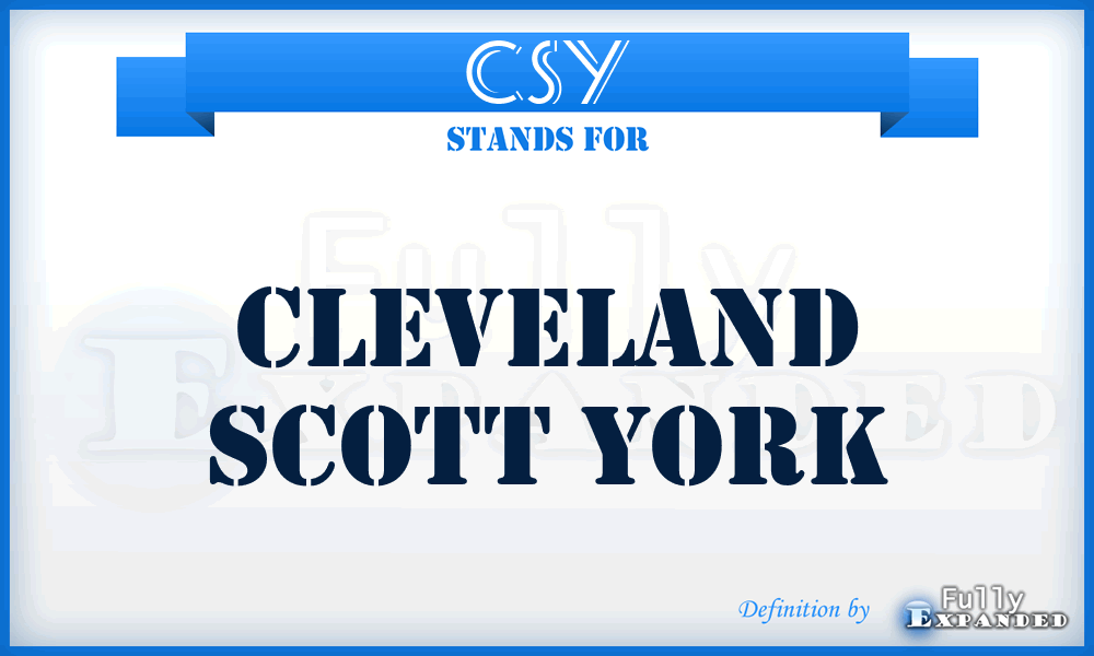 CSY - Cleveland Scott York