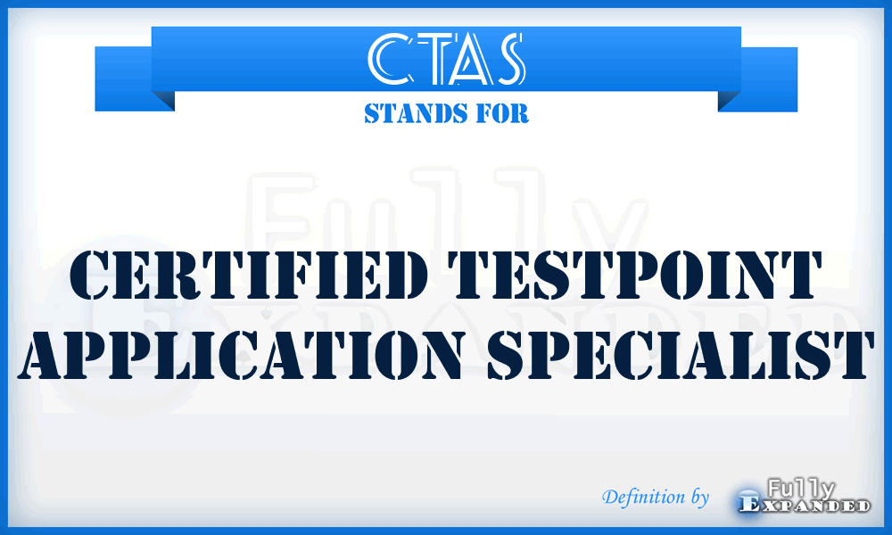 CTAS - Certified Testpoint Application Specialist