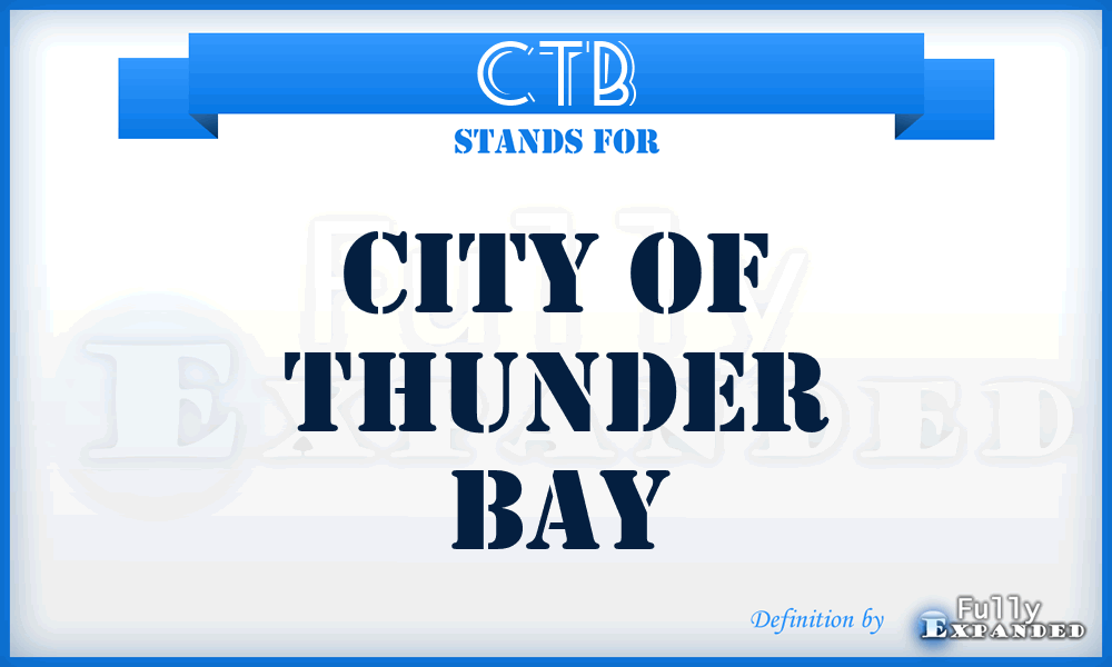 CTB - City of Thunder Bay