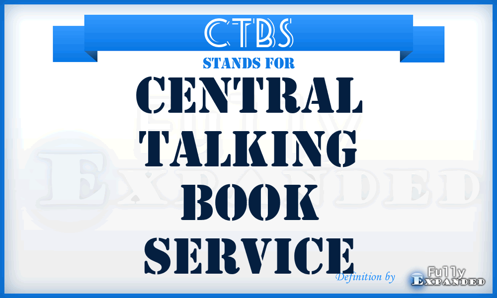 CTBS - Central Talking Book Service