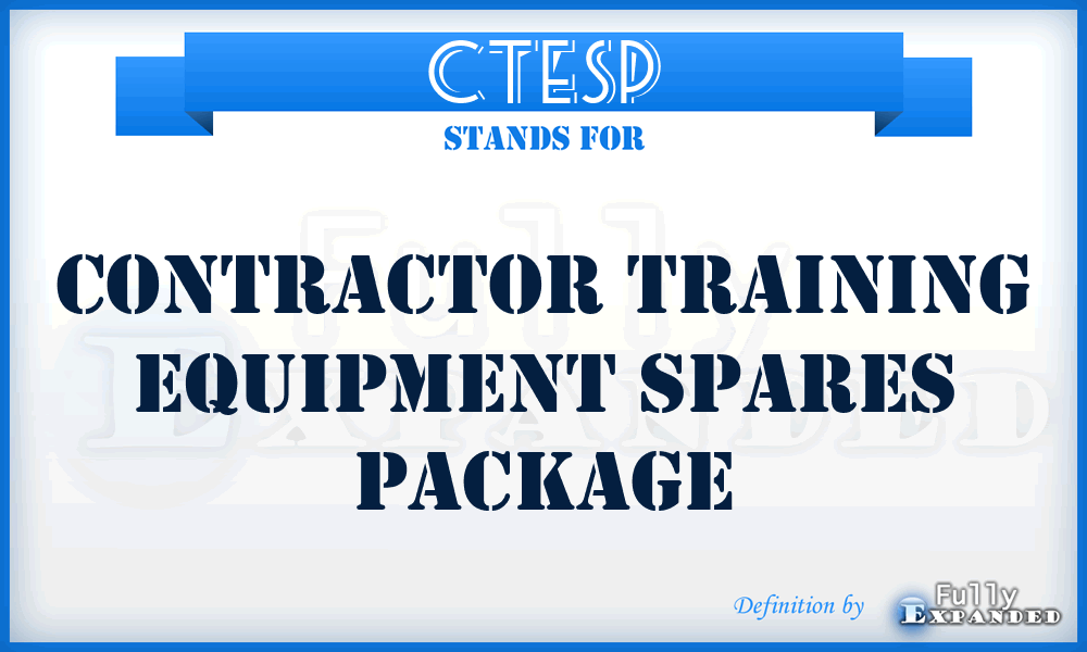 CTESP - Contractor Training Equipment Spares Package
