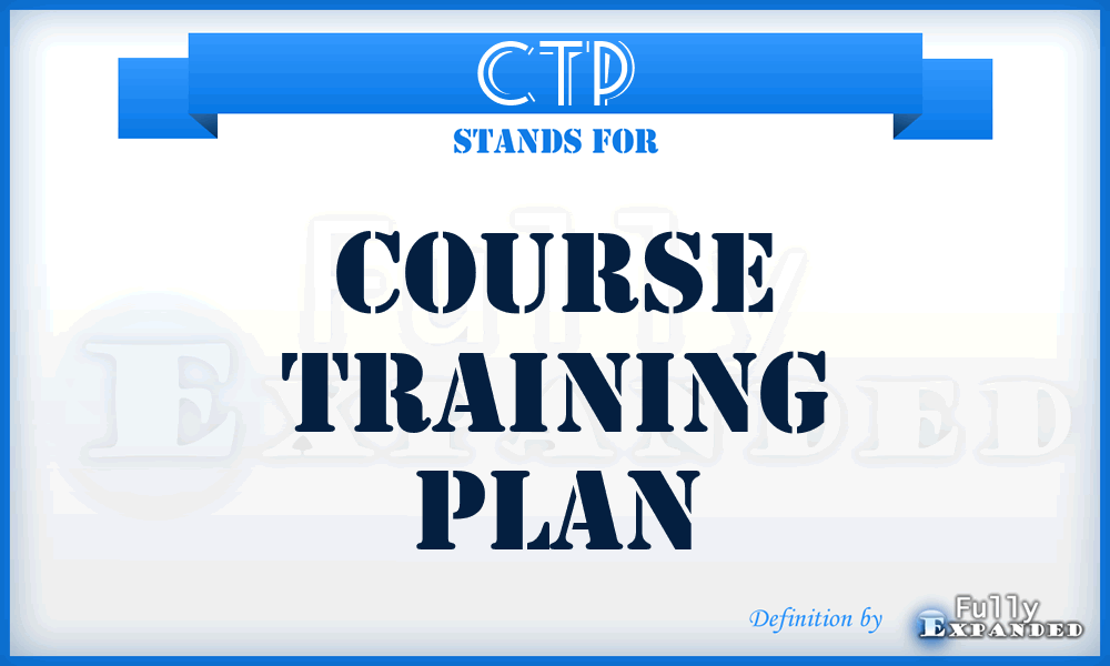 CTP - Course Training Plan