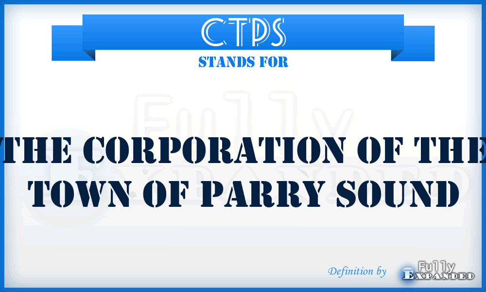 CTPS - The Corporation of the Town of Parry Sound