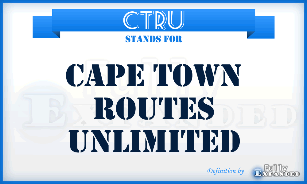CTRU - Cape Town Routes Unlimited