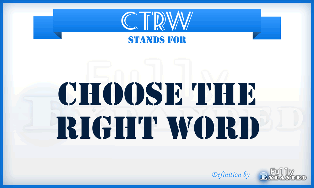 CTRW - Choose The Right Word