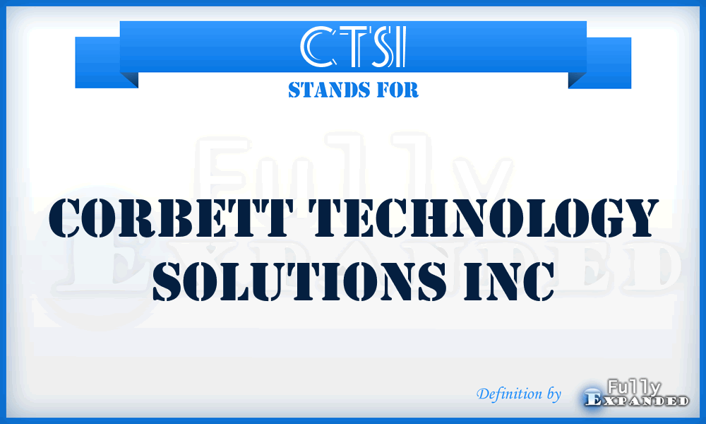 CTSI - Corbett Technology Solutions Inc