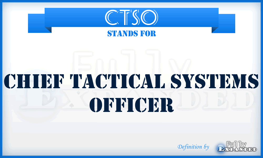 CTSO - Chief Tactical Systems Officer