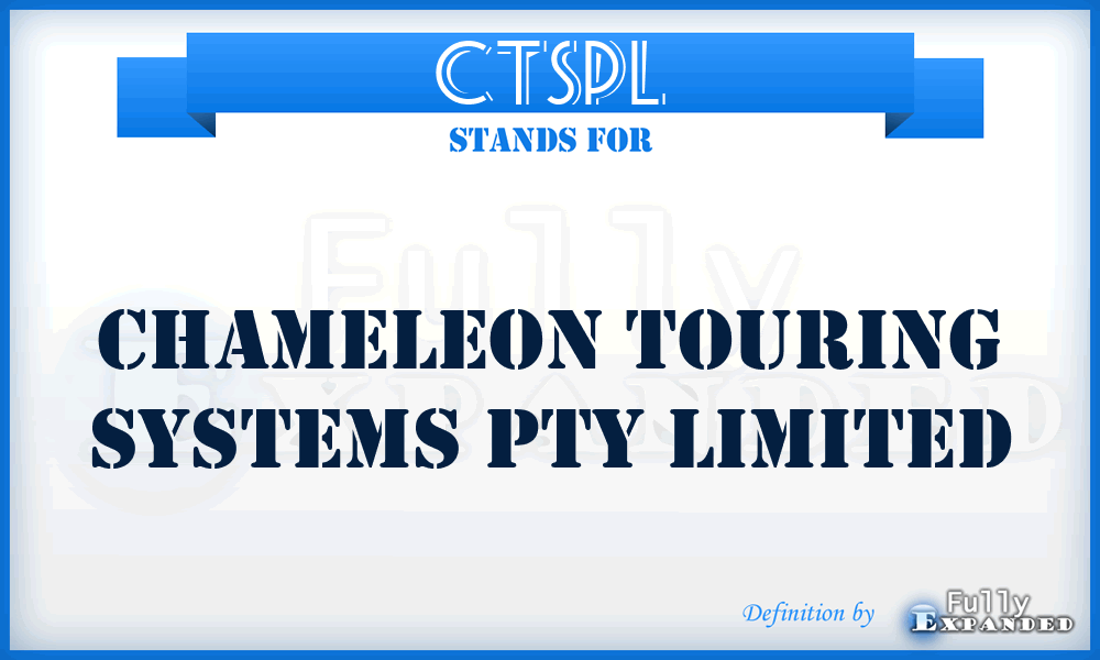 CTSPL - Chameleon Touring Systems Pty Limited