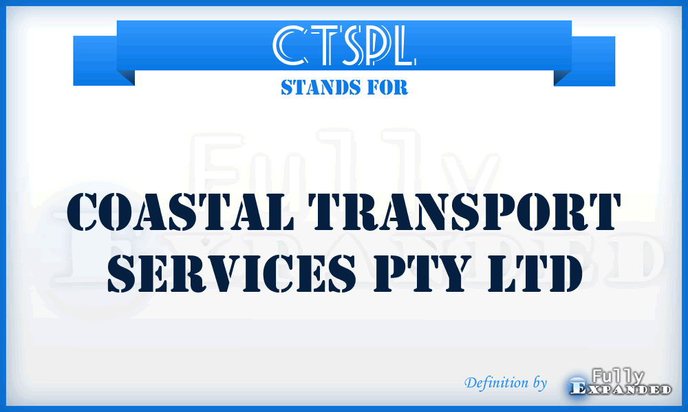 CTSPL - Coastal Transport Services Pty Ltd