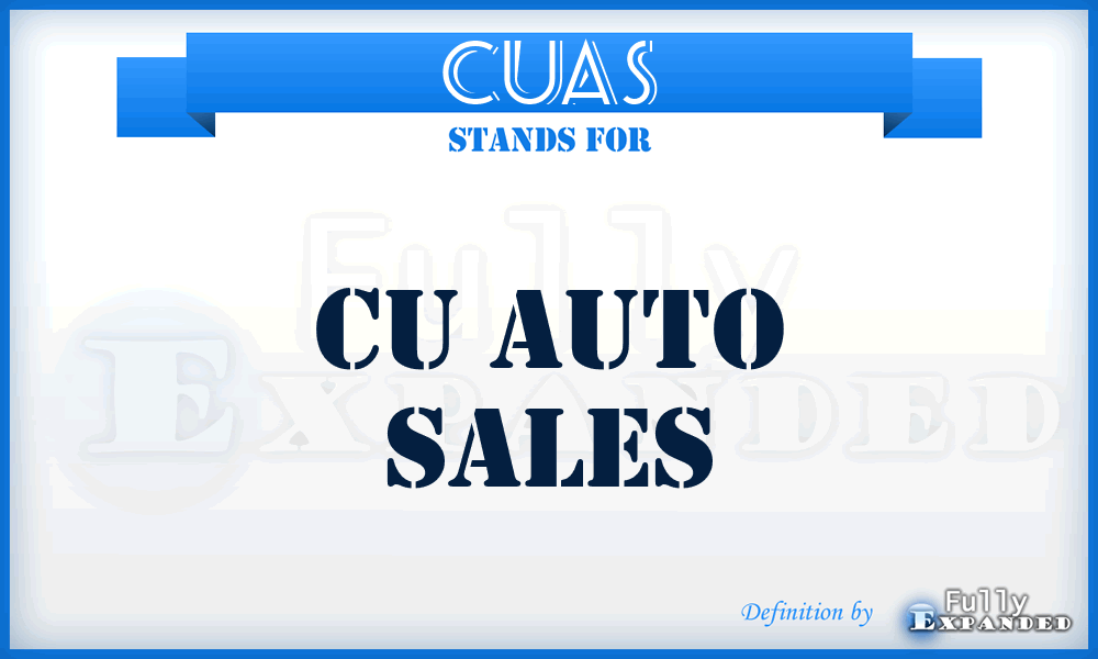 CUAS - CU Auto Sales