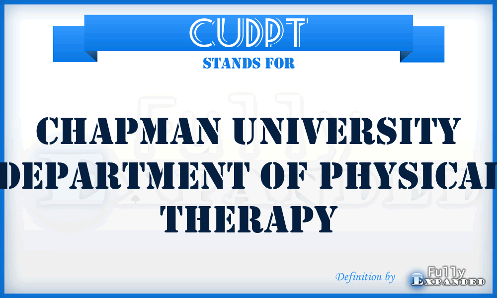 CUDPT - Chapman University Department of Physical Therapy