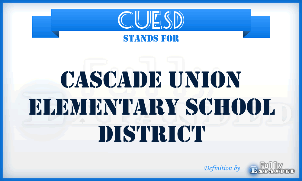 CUESD - Cascade Union Elementary School District