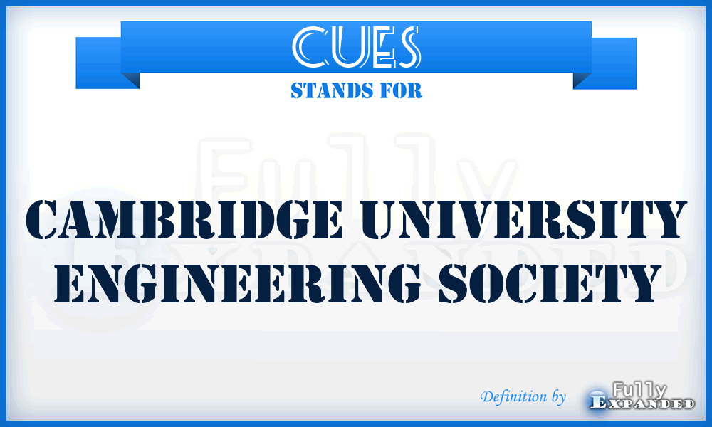CUES - Cambridge University Engineering Society