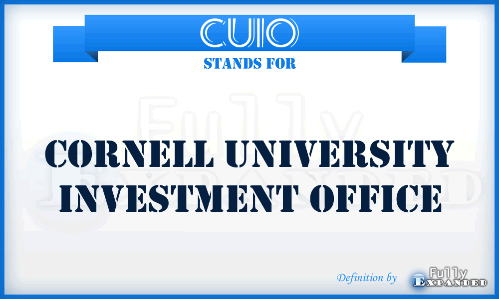 CUIO - Cornell University Investment Office