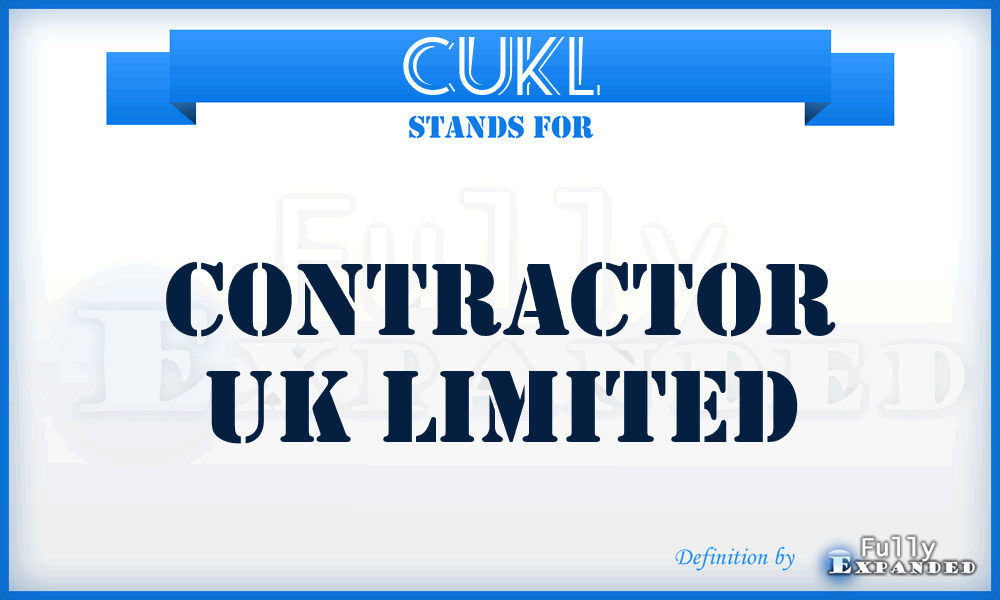 CUKL - Contractor UK Limited