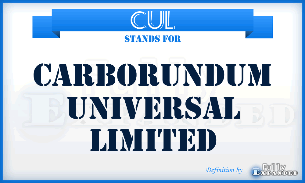 CUL - Carborundum Universal Limited