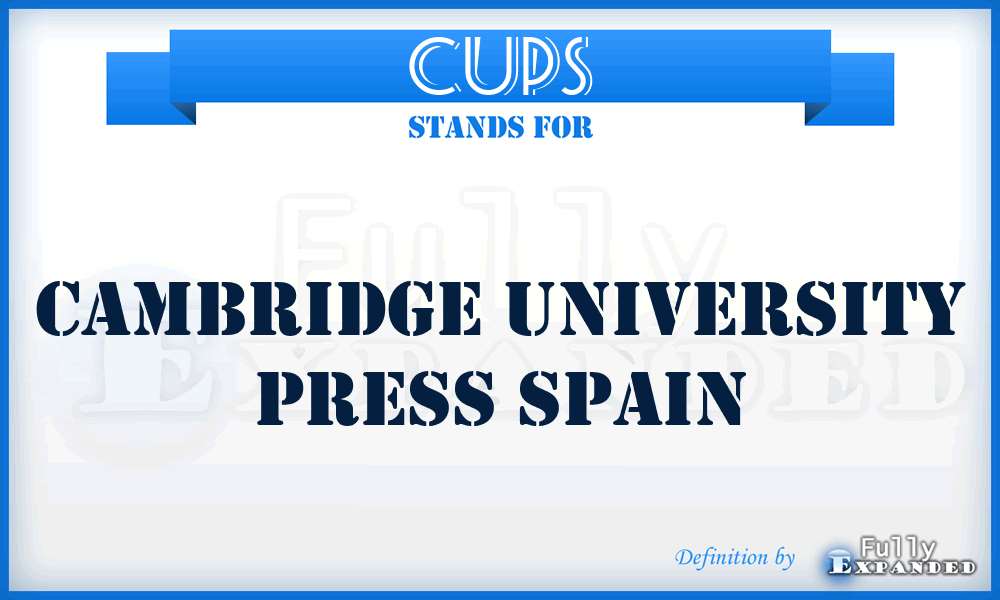 CUPS - Cambridge University Press Spain