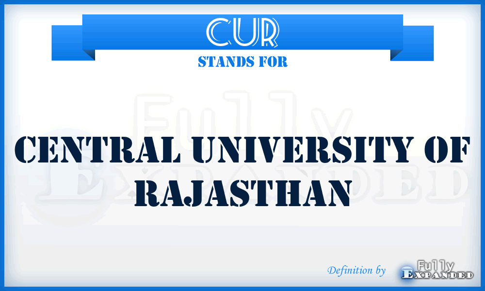 CUR - Central University of Rajasthan