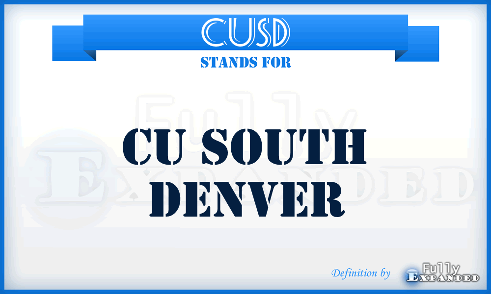 CUSD - CU South Denver