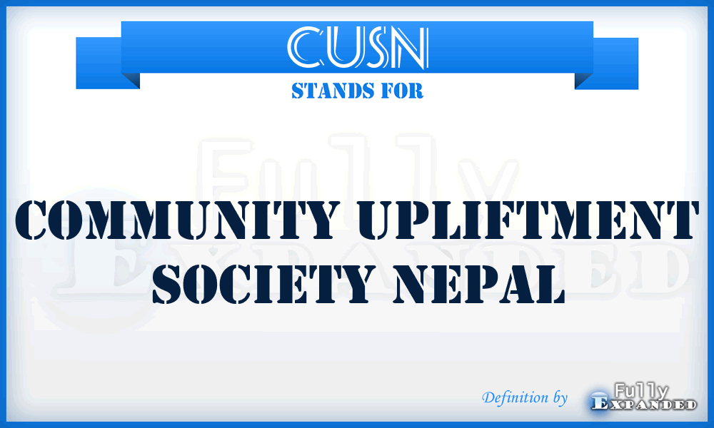 CUSN - Community Upliftment Society Nepal