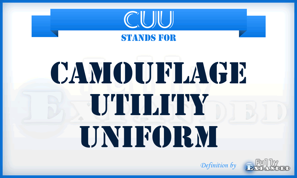 CUU - camouflage utility uniform