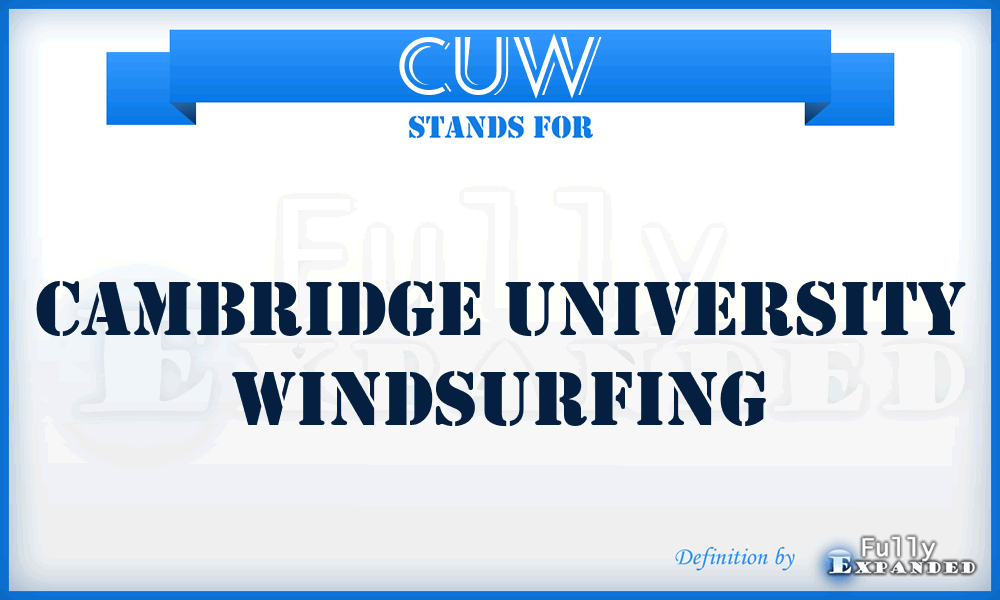 CUW - Cambridge University Windsurfing