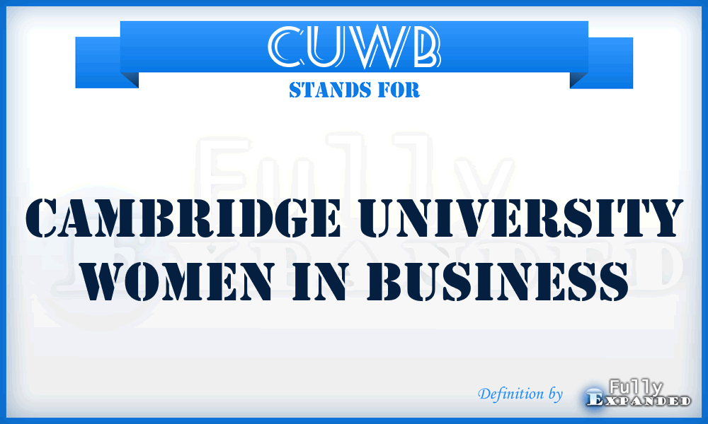 CUWB - Cambridge University Women in Business