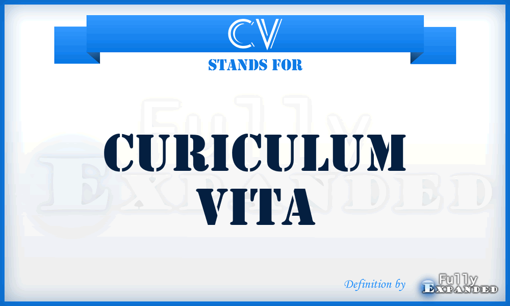 CV - Curiculum Vita