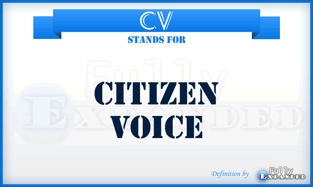 CV - Citizen Voice