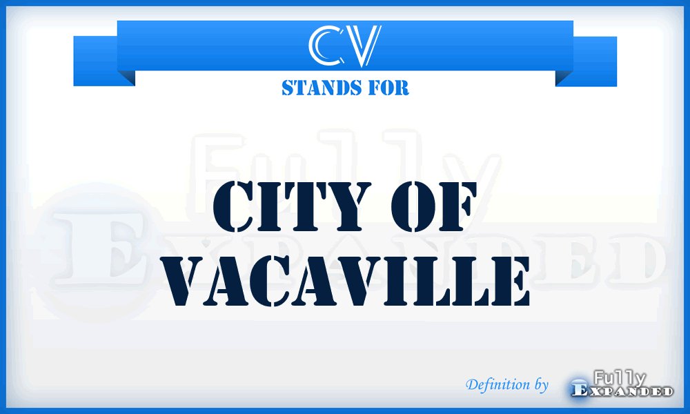 CV - City of Vacaville
